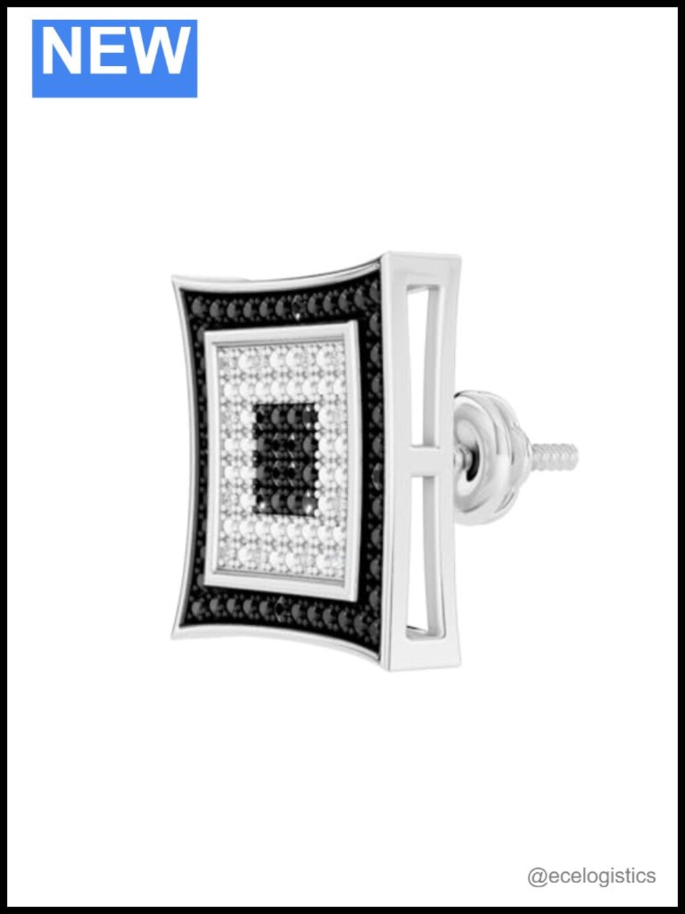Sterling Silver Diamond Stud Earrings